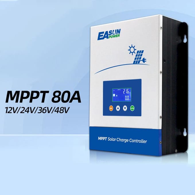 80A zonnecontroller 12 volt/24 volt/36 volt/48 volt automatische identificatie van batterijspanning zonne-energie blue