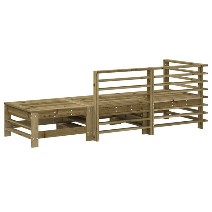 vidaXL - 3-delige - Loungeset - geïmpregneerd - grenenhout