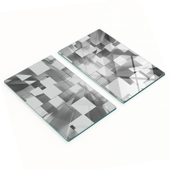 Keukenplanken van gehard glas met decoratieve abstracte afbeeldingen, 2x30x52 cm
