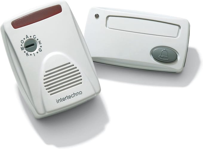 Draadloze deurbel set met rood knipperlicht voor meldingen