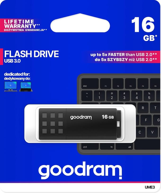 Goodram UMM 3 usb stick 16 GB Usb 3.0 Snelle werking - Flash drive - Universeel