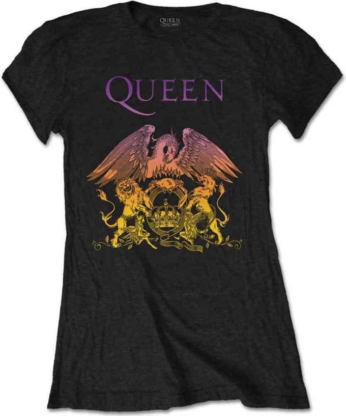 Queen - Gradient Crest Dames T-shirt - S - Zwart