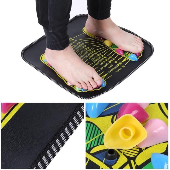 Qiilu voetmassage mat Reflexologie Loopsteen Stenen Pad Voetmassage zwart