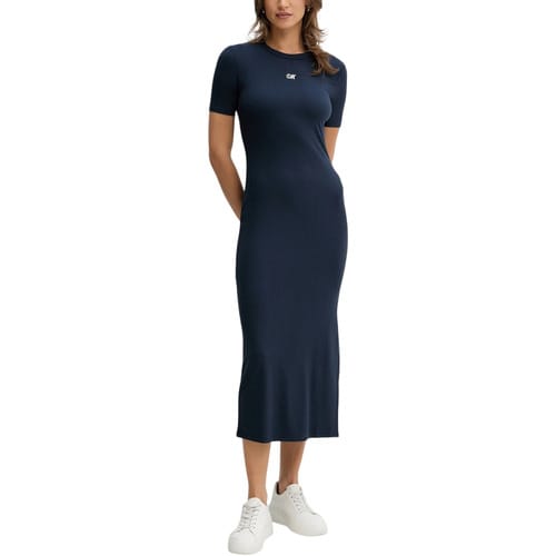 Lange Jurk Calvin Klein Jeans A - MODAL RIB SS DRE LV044C902G