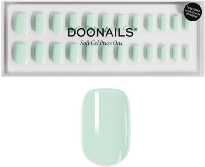 Doonails - Soft Gel Press Ons - Cute Cucumber Short Square
