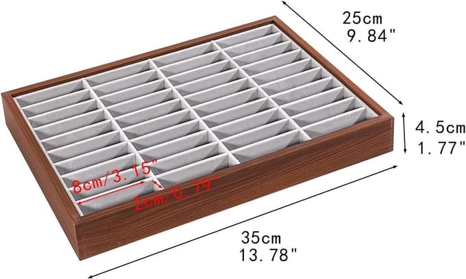Houten Sieraden Lade - Sieraden Organizer Display - Sieraden Presenteren - 40 Raster Ontwerp