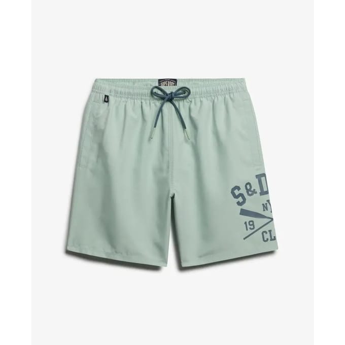 Superdry Printed Logo 16-Inch Zwemshort Green Grootte: M