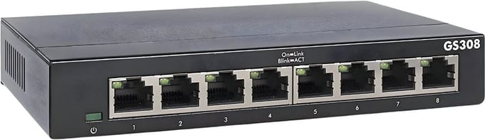 KAD® Internet Splitter - Netwerk Switch – Universele Splitter voor Internetkabel – Fast Ethernet Hub - Zwart - 16cm x 11cm x 3cm