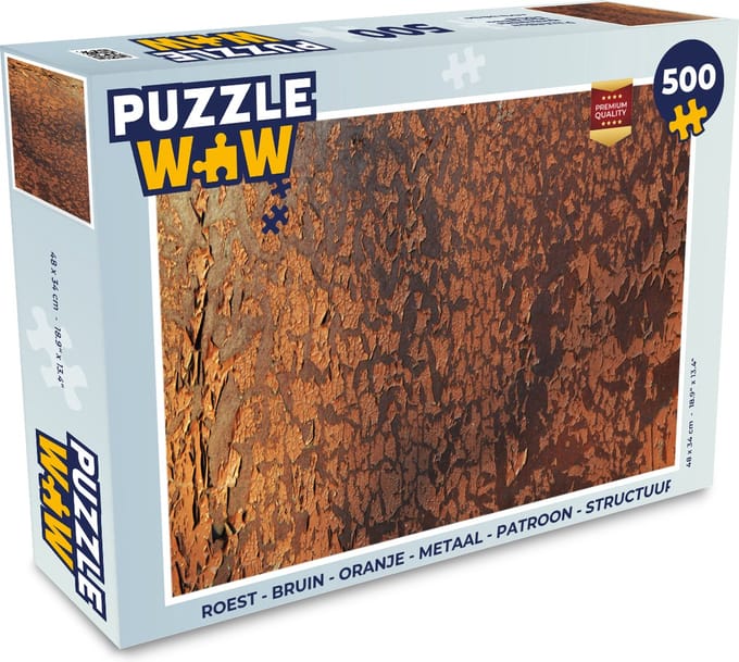 Puzzel Roest - Bruin - Oranje - Metaal - Patroon - Structuur - Legpuzzel - Puzzel 500 stukjes