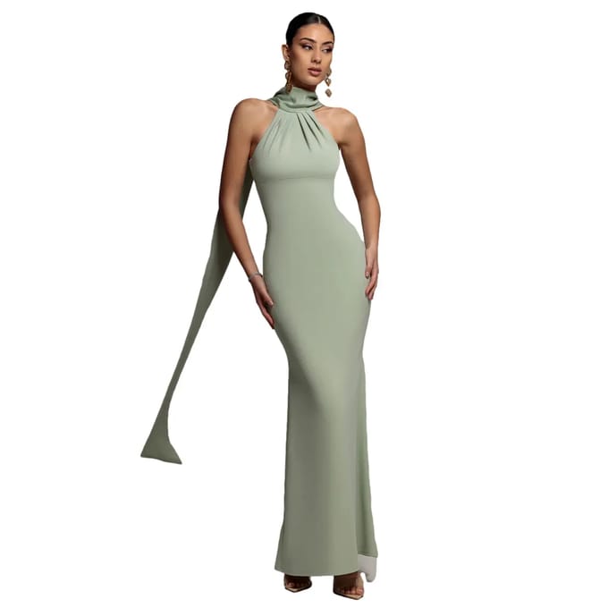 Satin Scuba en Velours Rugvrouw Goddiva Maxi