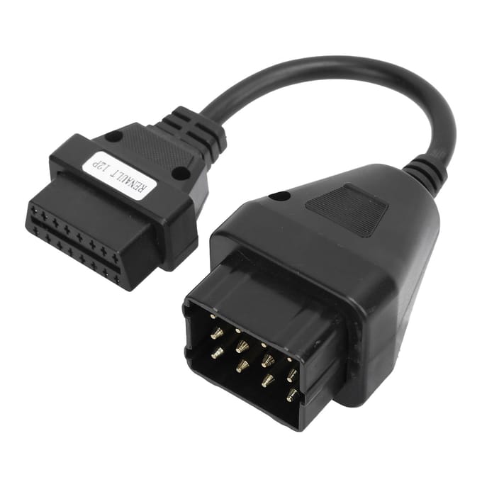 Professionele OBD2 Adapter 12Pin naar 16Pin Automotive Auto Diagnostische Verlengkabel black