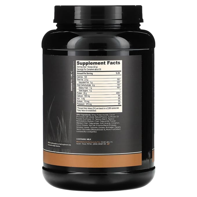 Onnit, wei-eiwit isolaat, grasgevoerd, Mexicaanse chocoladesmaak, 2,1 lb (960 gr)