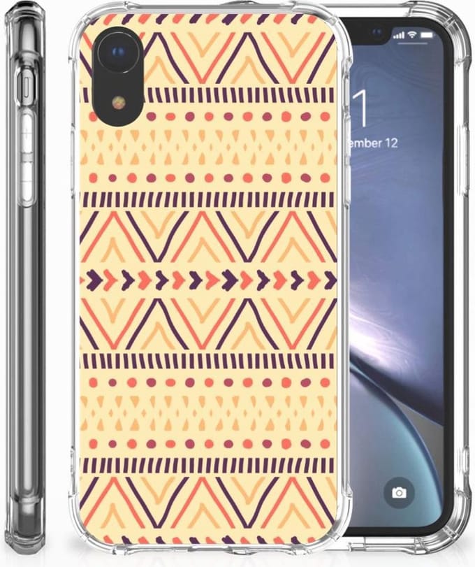 Apple iPhone Xr Doorzichtige Silicone Hoesje Aztec Yellow