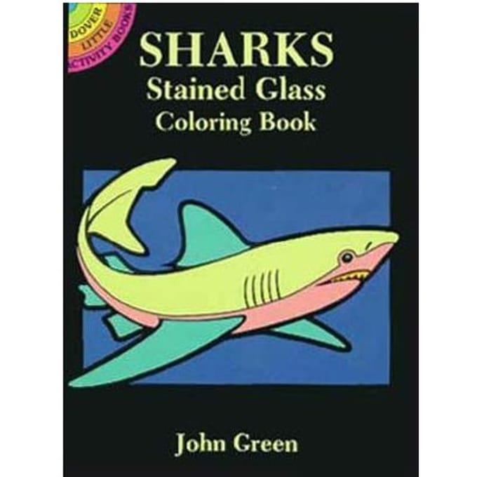 Sharks Stained Glass Coloring Book - John Green