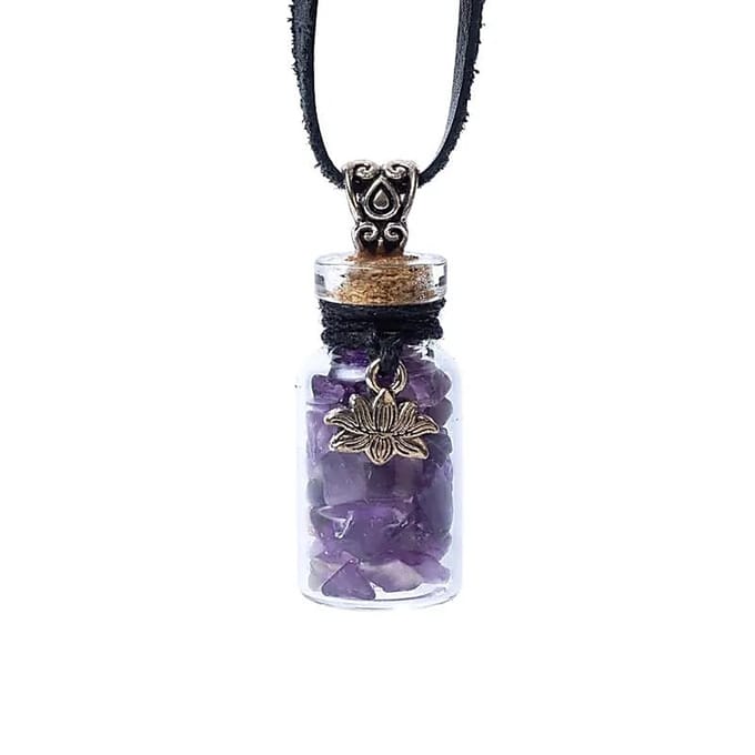 Yogi & Yogini - Geschenkflesje - koord - amethist - lotus