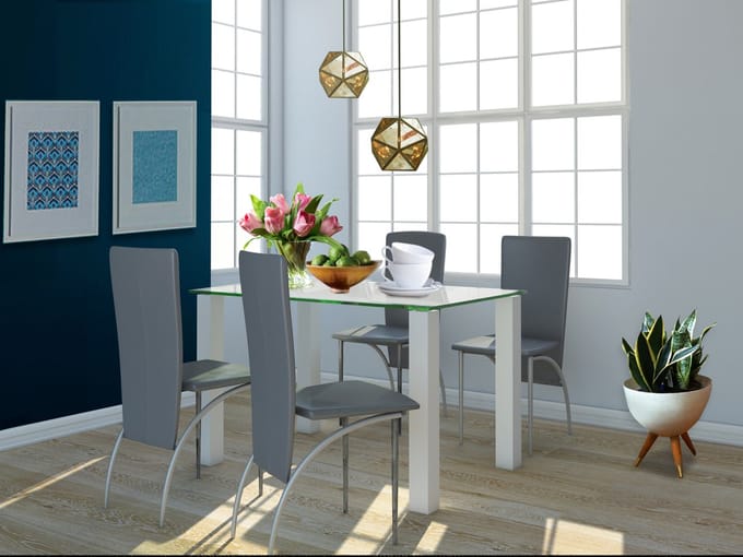 Norma-Eettafel - Glas/Wit