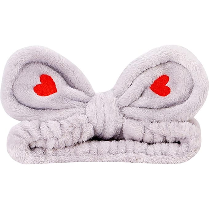 Mode Vrouwen Meisje Schattige Pluche Make-up Haarband Elastisch Haaraccessoire(Lichtgrijs) white