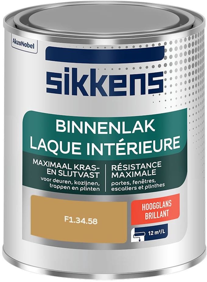 Sikkens - Binnenlak Hoogglans - F1.34.58 - Mengverf - 750 Ml