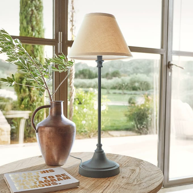 LOBERON Tafellamp Swindon beige/grijs