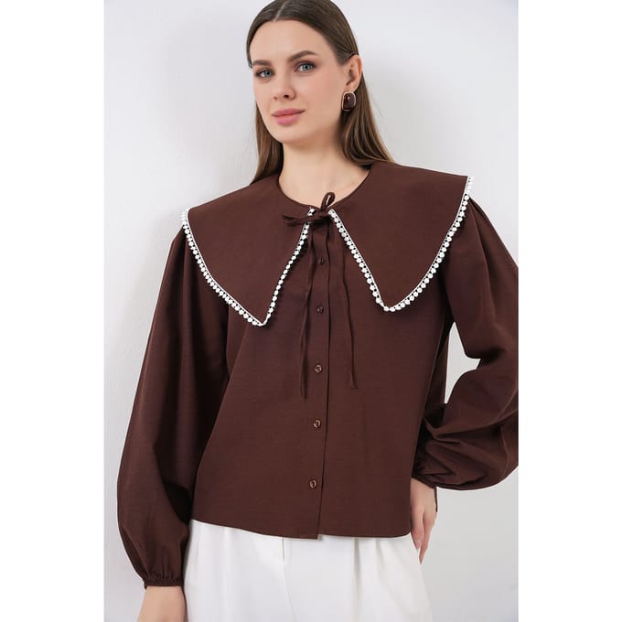 Poplin Baby Kraagshirt met Strik