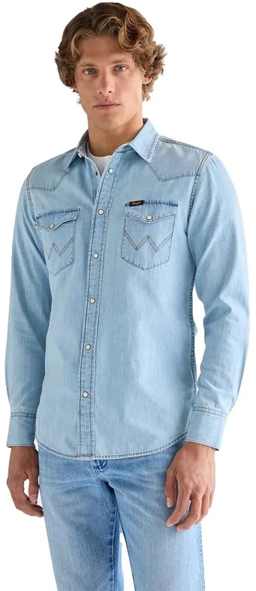 Wrangler Western Overhemd Met Lange Mouwen Blauw 3XL Man