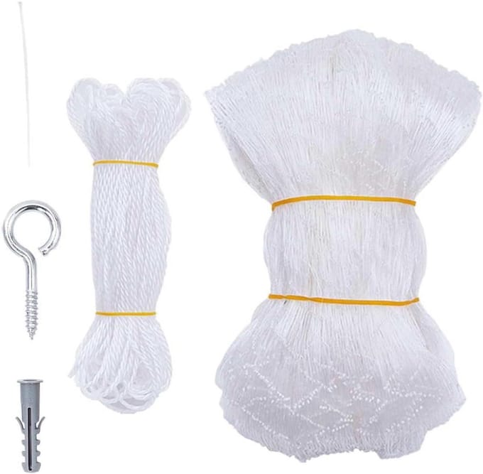 Kattennet - Balkonbeveiliging - Kattenveiligheid - Scheurvast Nylon - 12x3 m - Transparant
