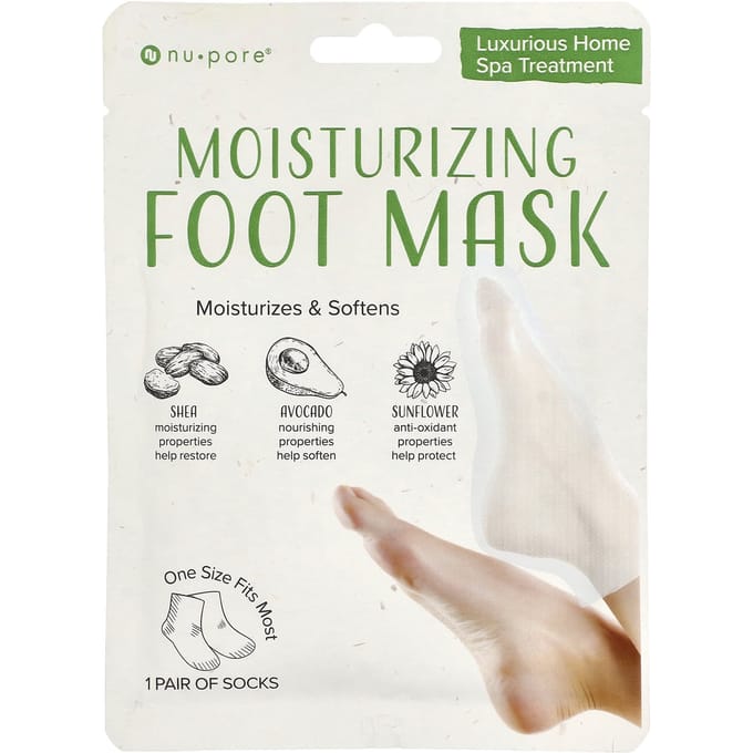 Nu-Pore, Hydraterend Voetmasker, 1 Paar white