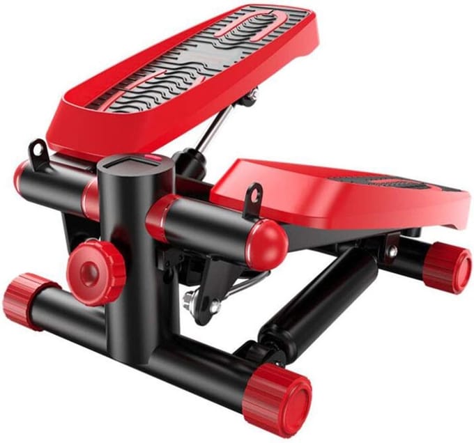 Mini Stepper - Thuis Fitness - Conditie Opbouwen - Compact Ontwerp - Met LCD Scherm - Rood