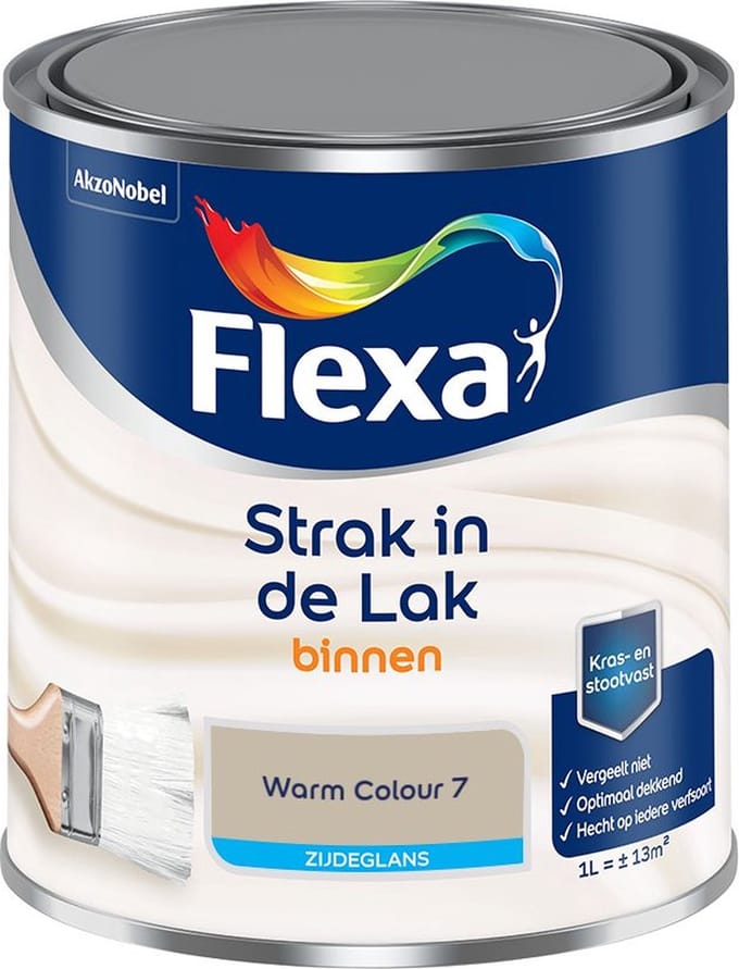 Flexa - Strak In De Lak Binnenlak Zijdeglans - Warm Colour 7 - Mengverf - 1 L
