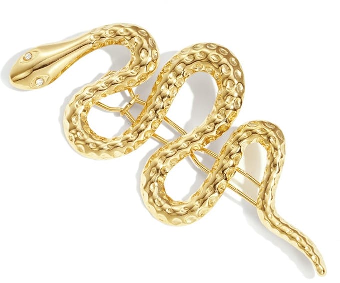 Broche haarspeld slang met steentjes