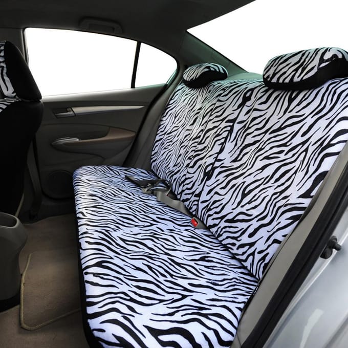 12-delige set Luxe Zebra Patroon Stoelhoes Stuurwielhoes Set gray