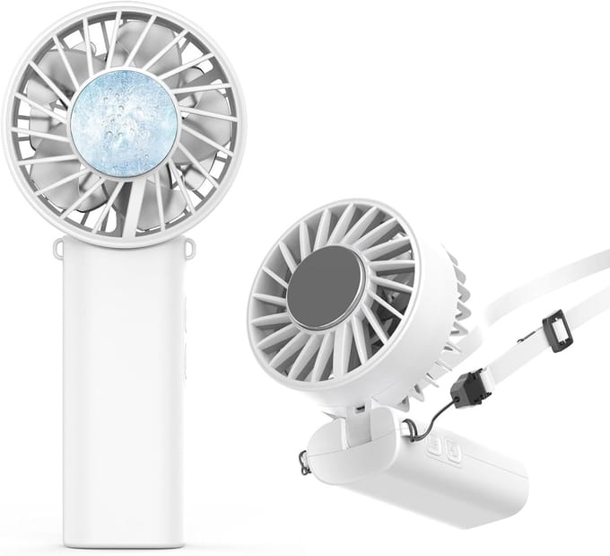 Handventilator - Mini Ventilator - Buiten Gebruik - Ice Cooler Functie - 21 x 61 x 89 cm - Wit
