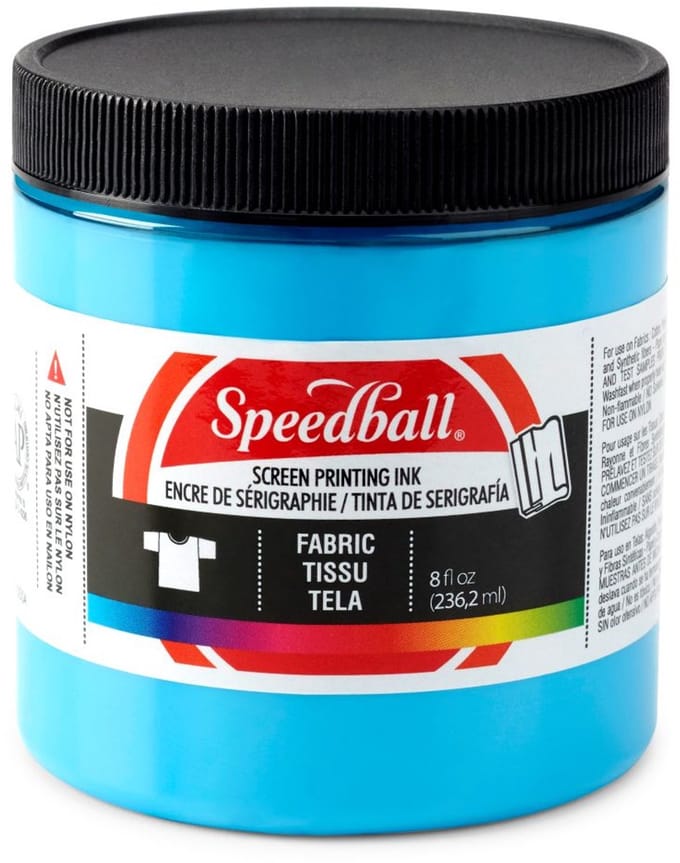 Fabric ink peacock blue screen printing -Speedball
