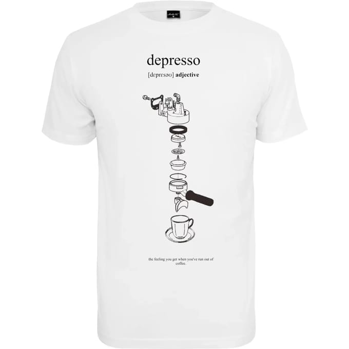 Mister Tee - Depresso Heren T-shirt - L - Wit