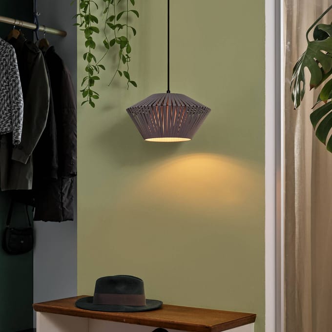 OSRAM DECOR Stripes Hanglamp E27 Grijs 305mm, Hanglamp gemaakt van staal en polyester met elegant ontwerp
