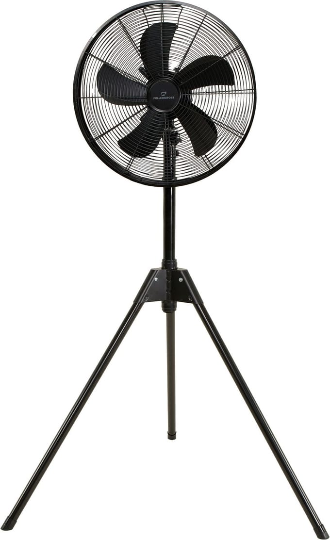 A-Flow Tripod Black - Ventilator staand - Statiefventilator - Ventilator Zwart - 3 Poot - driepoot - Kantelbaar en uitschuifbaar - 3 Windsnelheden - Zelfdraaiend