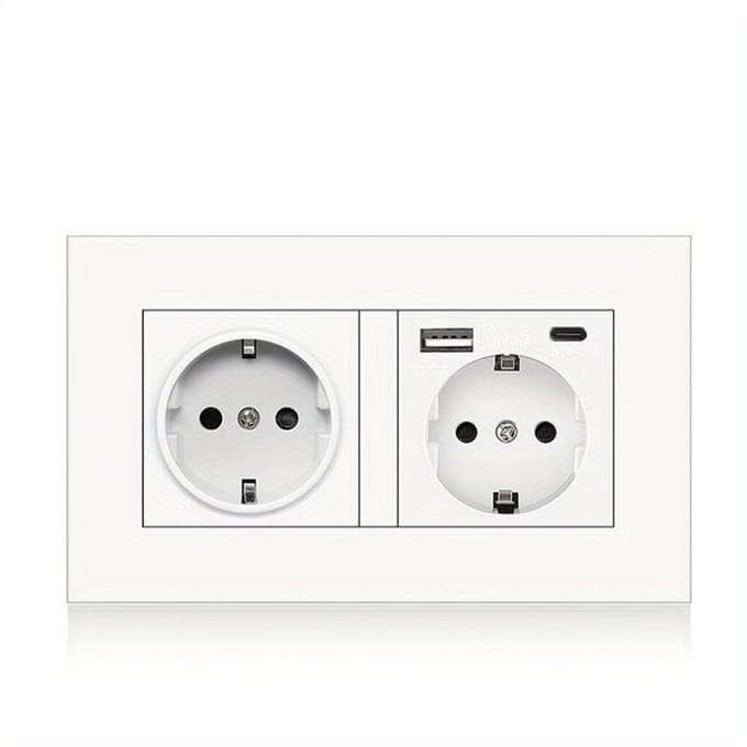 Stopcontact met USB-C-oplader