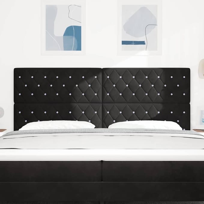 vidaXL - Hoofdbord - Zwart - 200 - cm - Fluweel