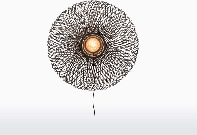 GOOD&MOJO Wandlamp Cango - Bamboe Zwart - Ø60cm - Binnen Scandinavisch,Bohemian