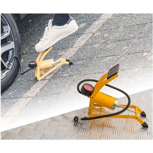 Dunlop voetpomp met manometer - 8 Bar