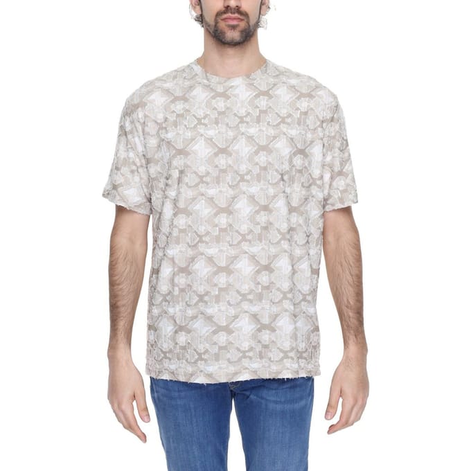 Beige Gestructureerde T-shirt Model An13368100127ro