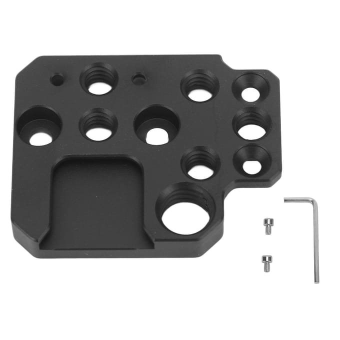 Snelkoppelingsplaat Aluminiumlegering Camera Stabilisator Uitbreidingsmontagebasis met 1/4 3/8 Inch black