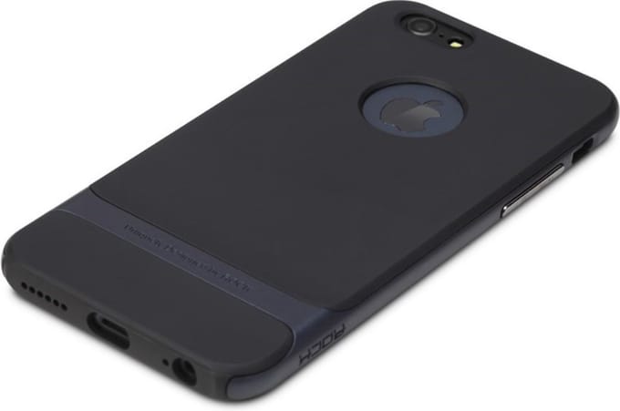 Rock Royce series Navy Blue geschikt voor iPhone 6 Plus 6s Plus hoesje case - Blauw - Zwart