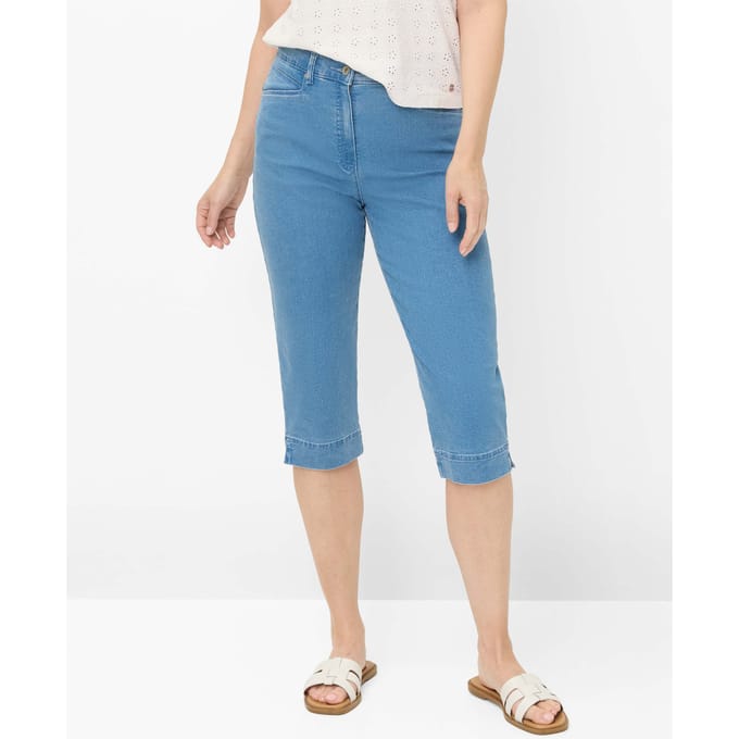 Raphaela by Brax Dames Cap  Style CAREN CAPRI, denim lichtblauw, maat 50