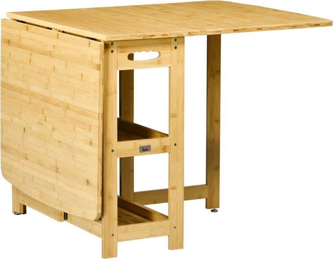 HOMCOM Klapptisch mit Ablagefächer 835-700V00