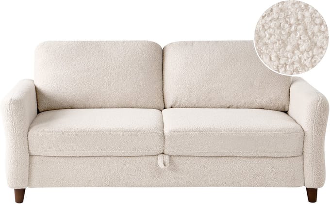 MARE - Driezitsbank met opbergruimte - Beige - Bouclé