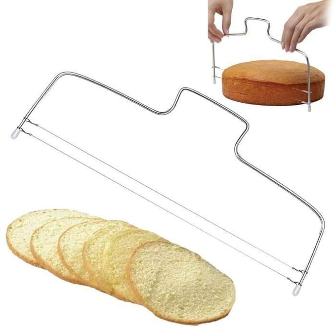 Coupe gâteau réglable - 1 pc - Acier inoxydable 2 fils niveleuse hauteur - Ustensile Aucunely