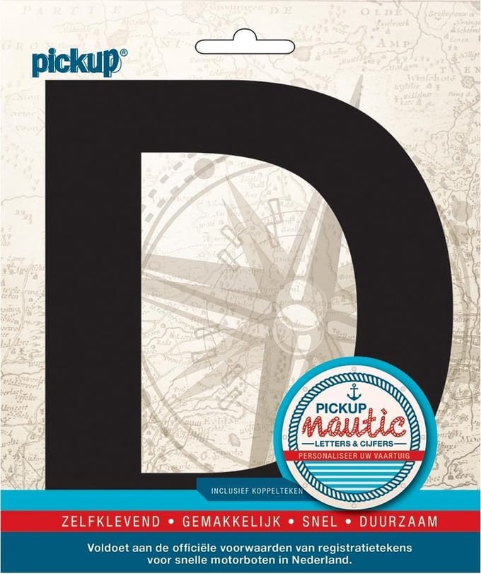 Pickup Nautic plakletter 150mm zwart D - zwart D