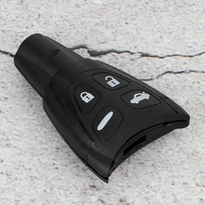 Coque de clé de voiture 4 boutons, accessoire de remplacement pour Saab 93-95 black