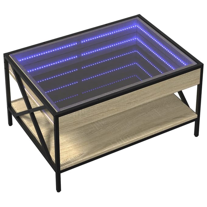vidaXL - Salontafel - met - Infinity - LED - 70x50x38 - cm - sonoma - eikenkleurig